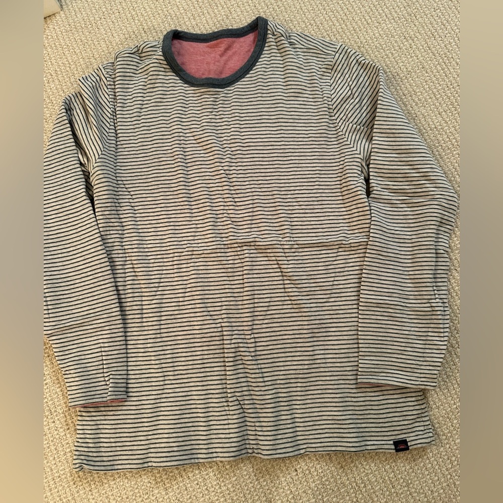 Faherty Reversible Cloud Crew Red or Navy Striped
